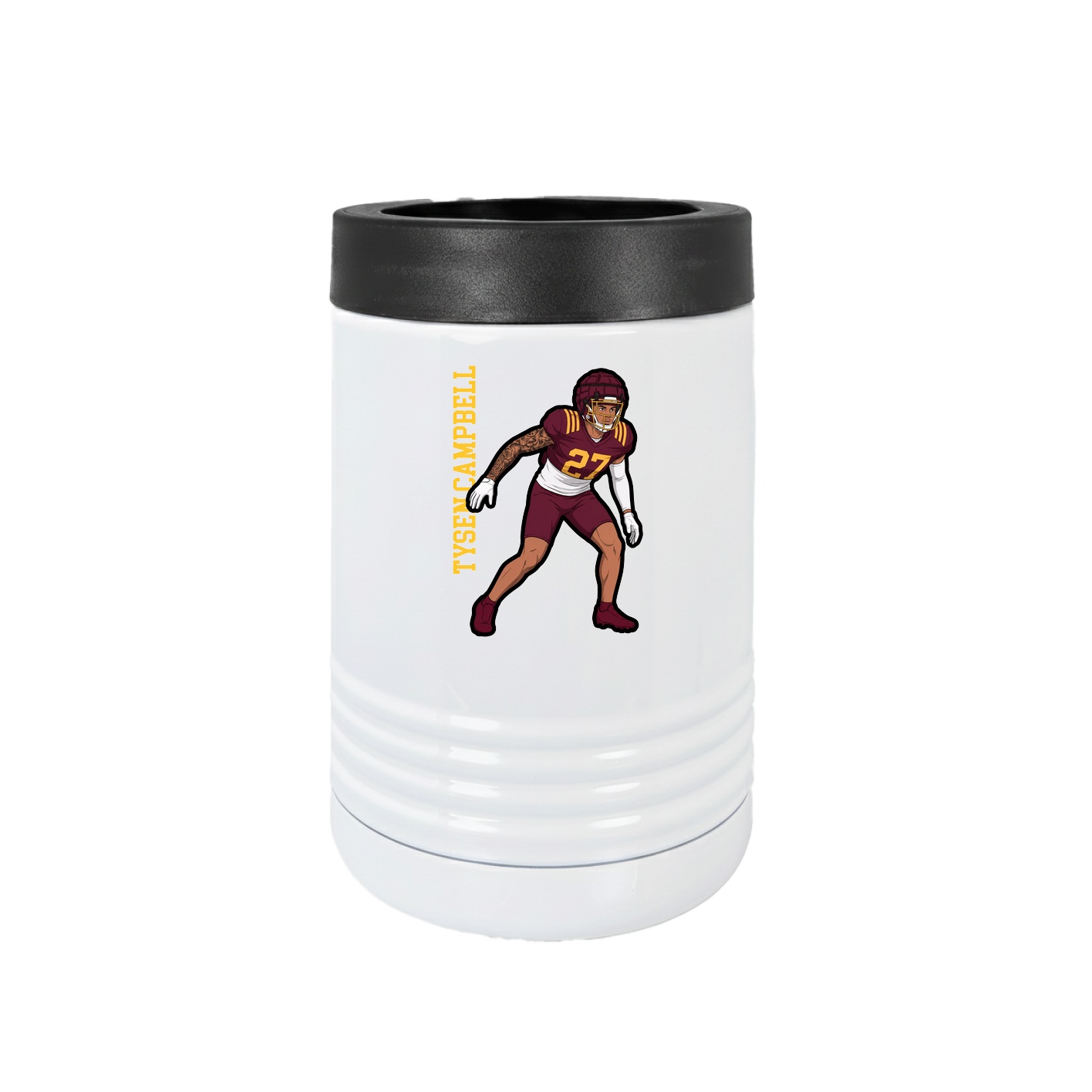 Beverage Holder — Name Vertical in White
