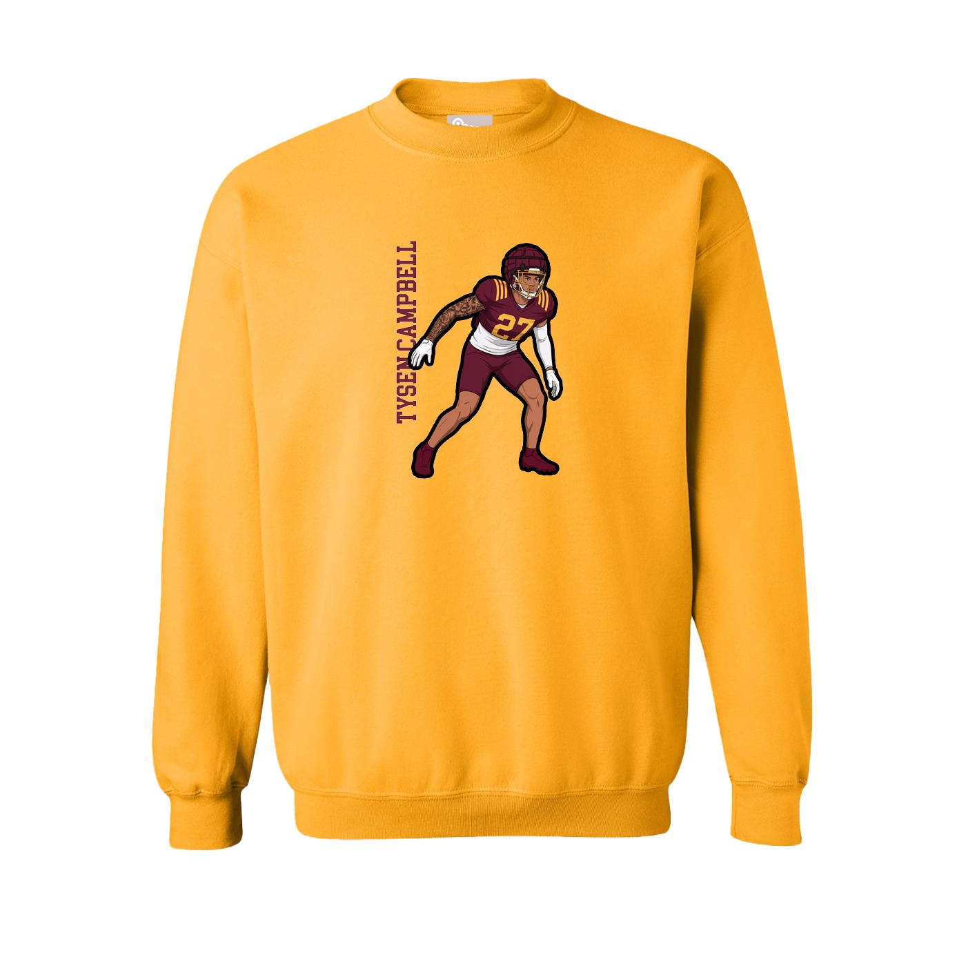 Fleece Crew — Name Vertical in Gold