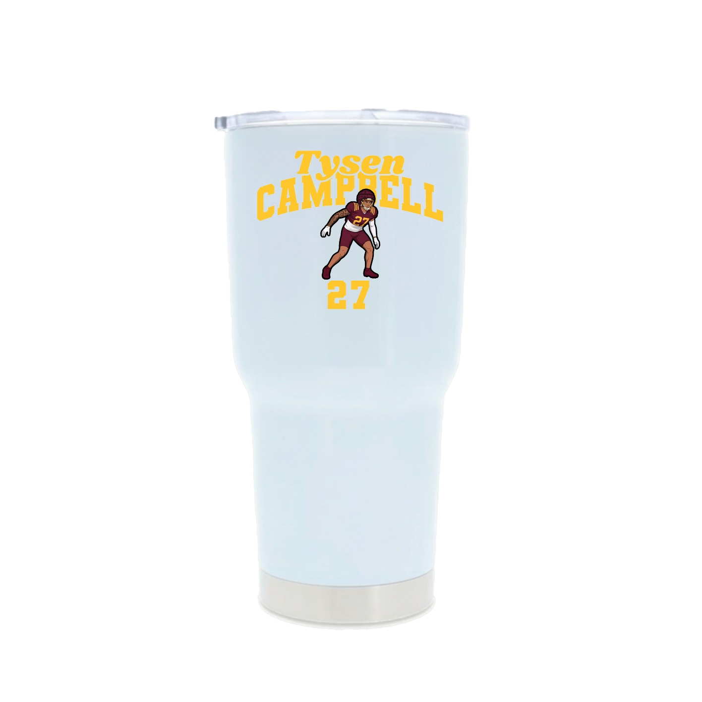 30oz Stainless Steel Tumbler — Signature Arch in White