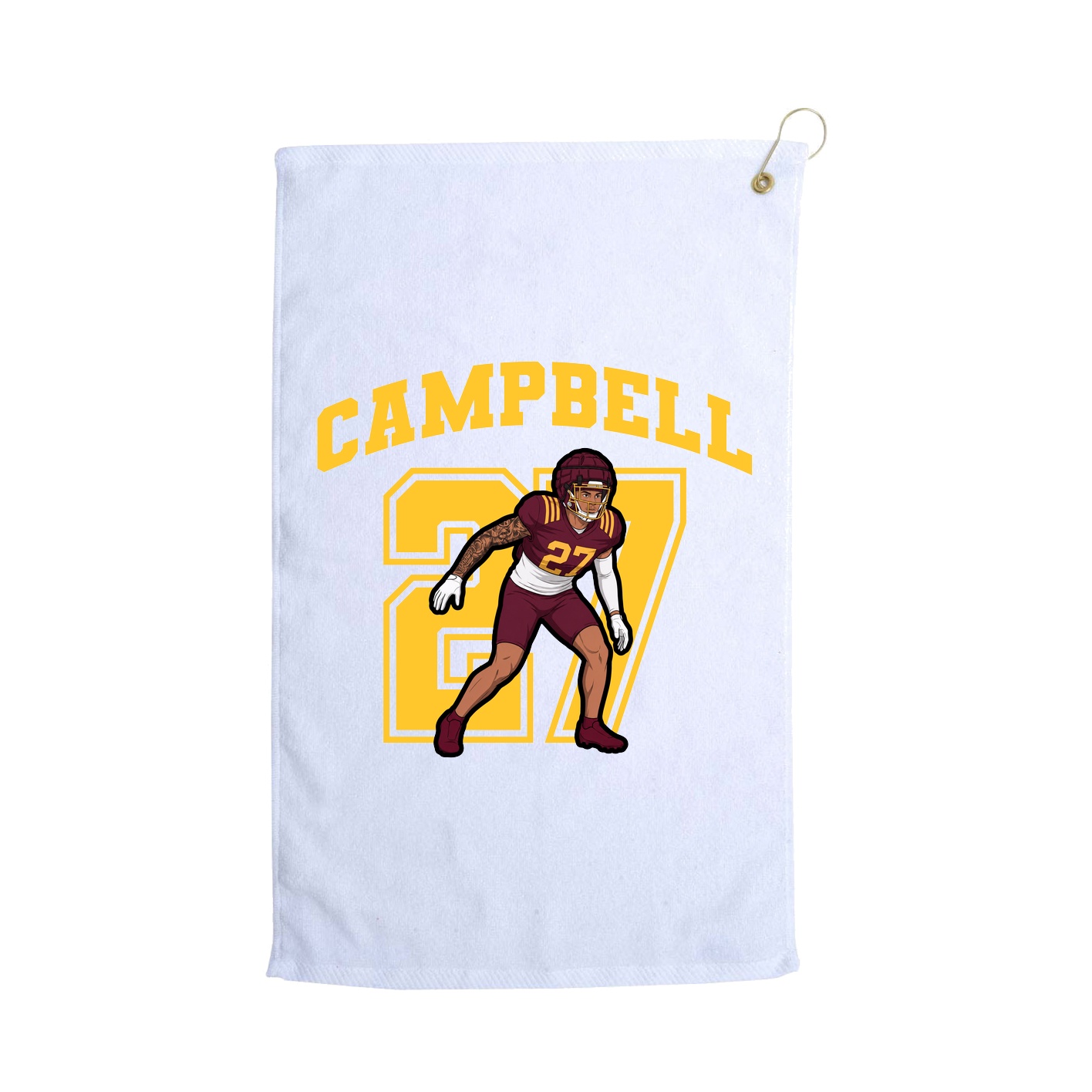 Golf Towel — Number in White