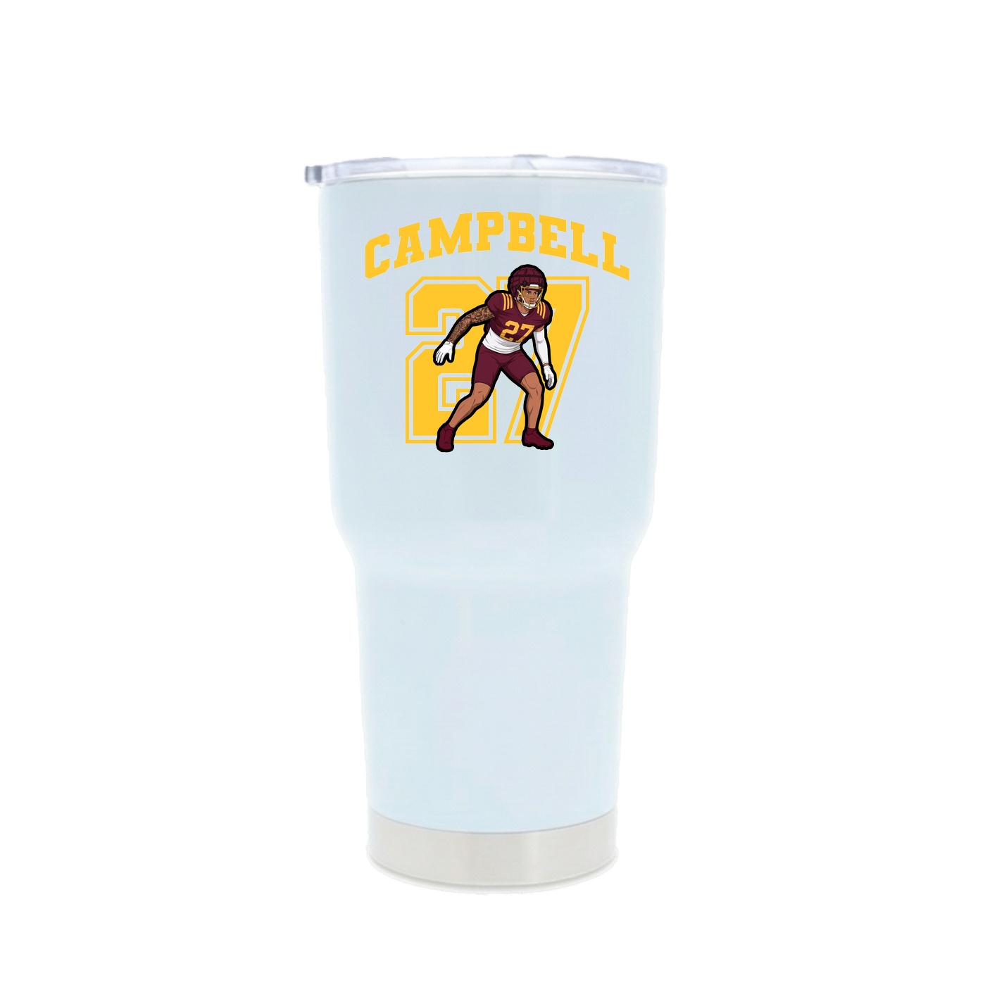 30oz Stainless Steel Tumbler — Number in White