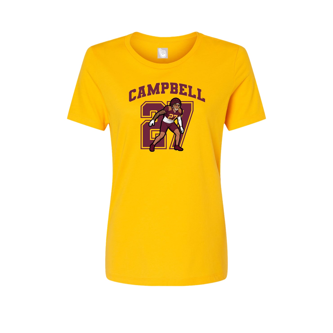 Fitted Women's Tee — Number in Gold