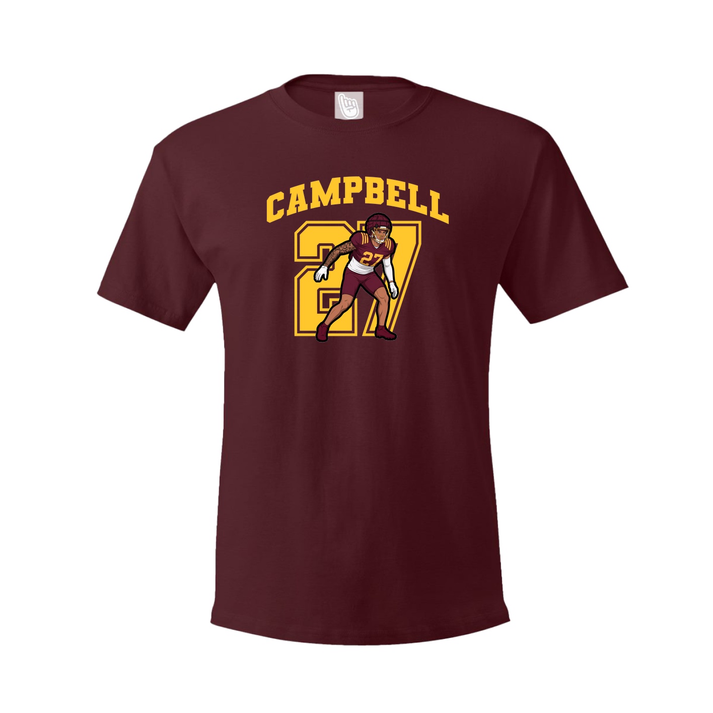 Youth Tee — Number in Maroon