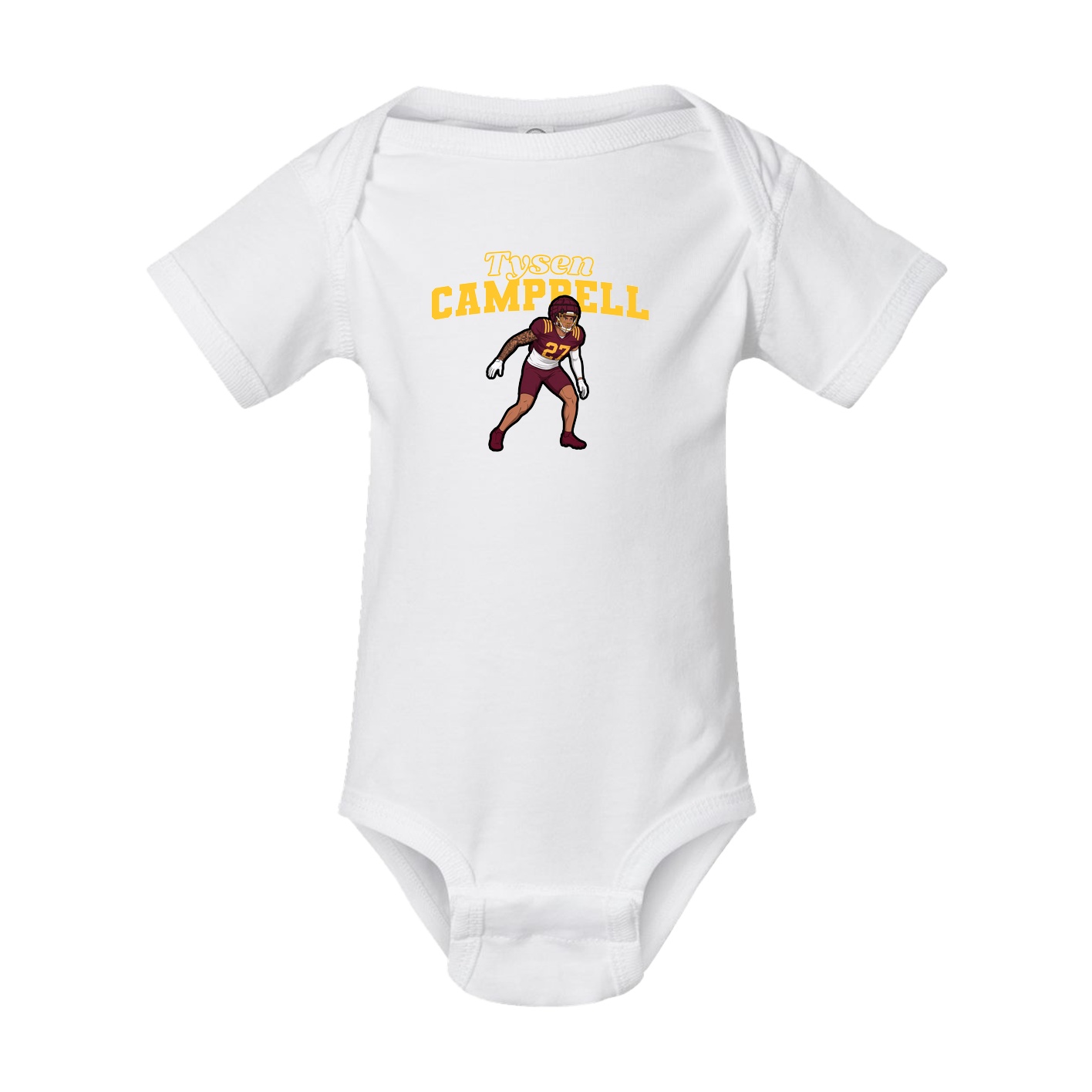 Baby Onesie — Name Arch in White