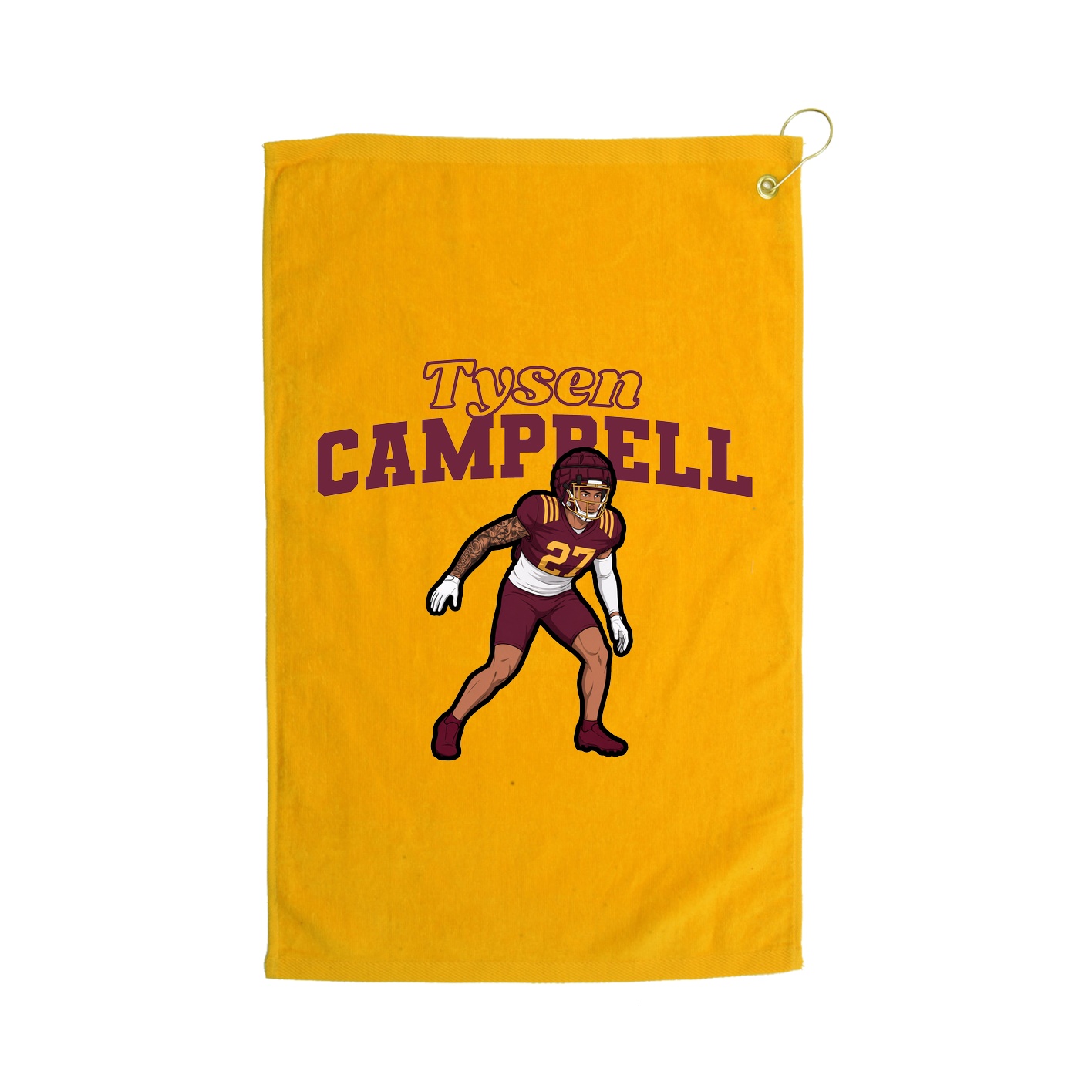 Golf Towel — Name Arch in Gold