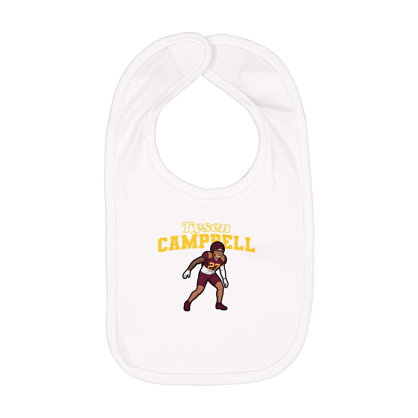 Infant Bib — Name Arch in White
