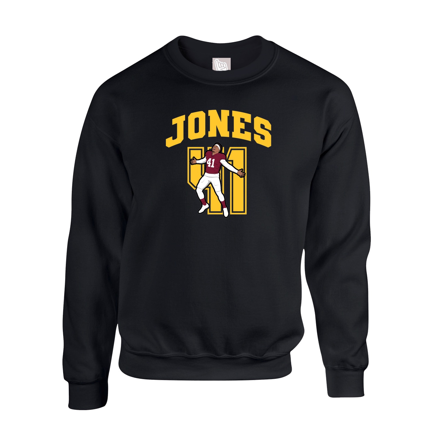 Fleece Crew — Number in Black