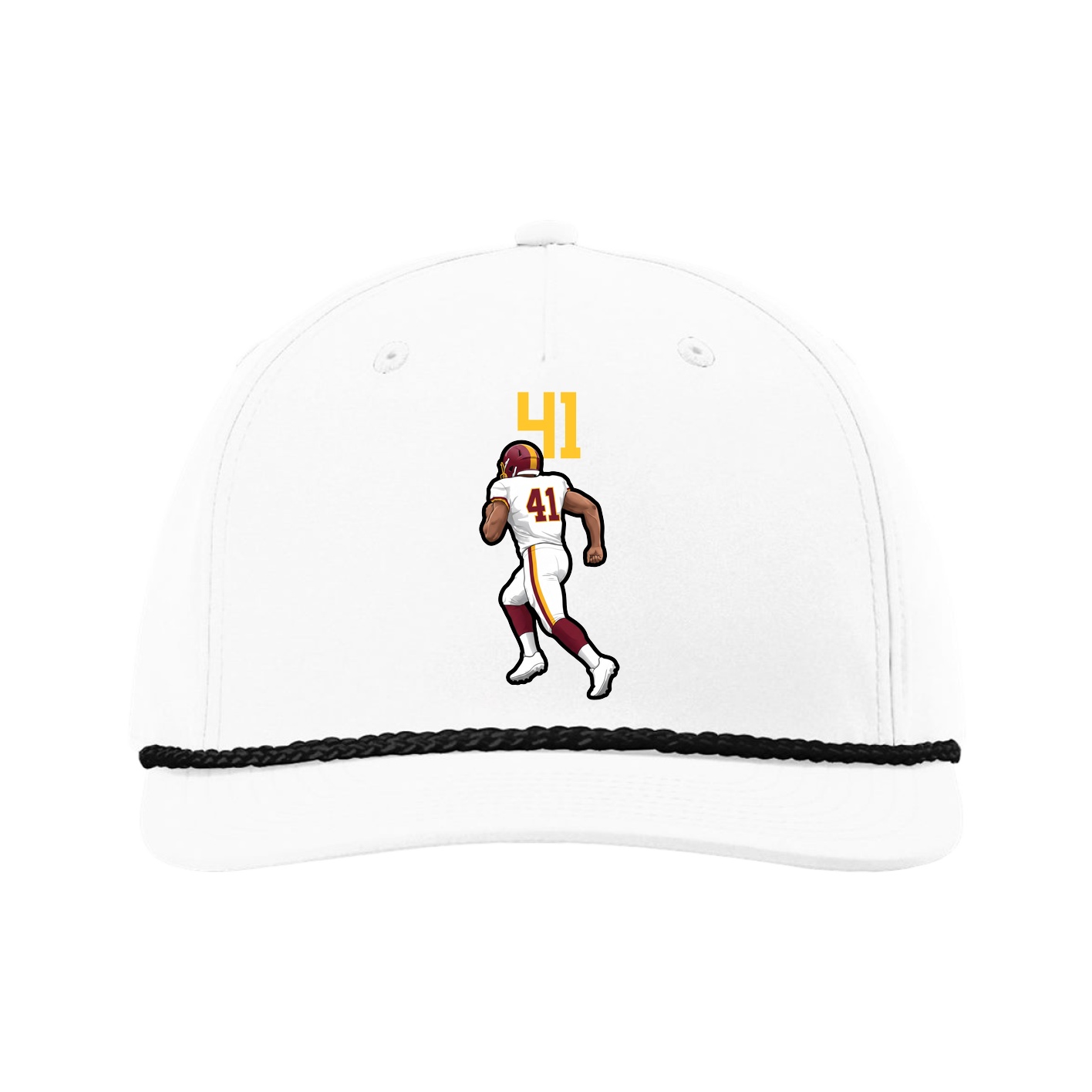 Five-Panel Classic Rope Cap — Number Top in White