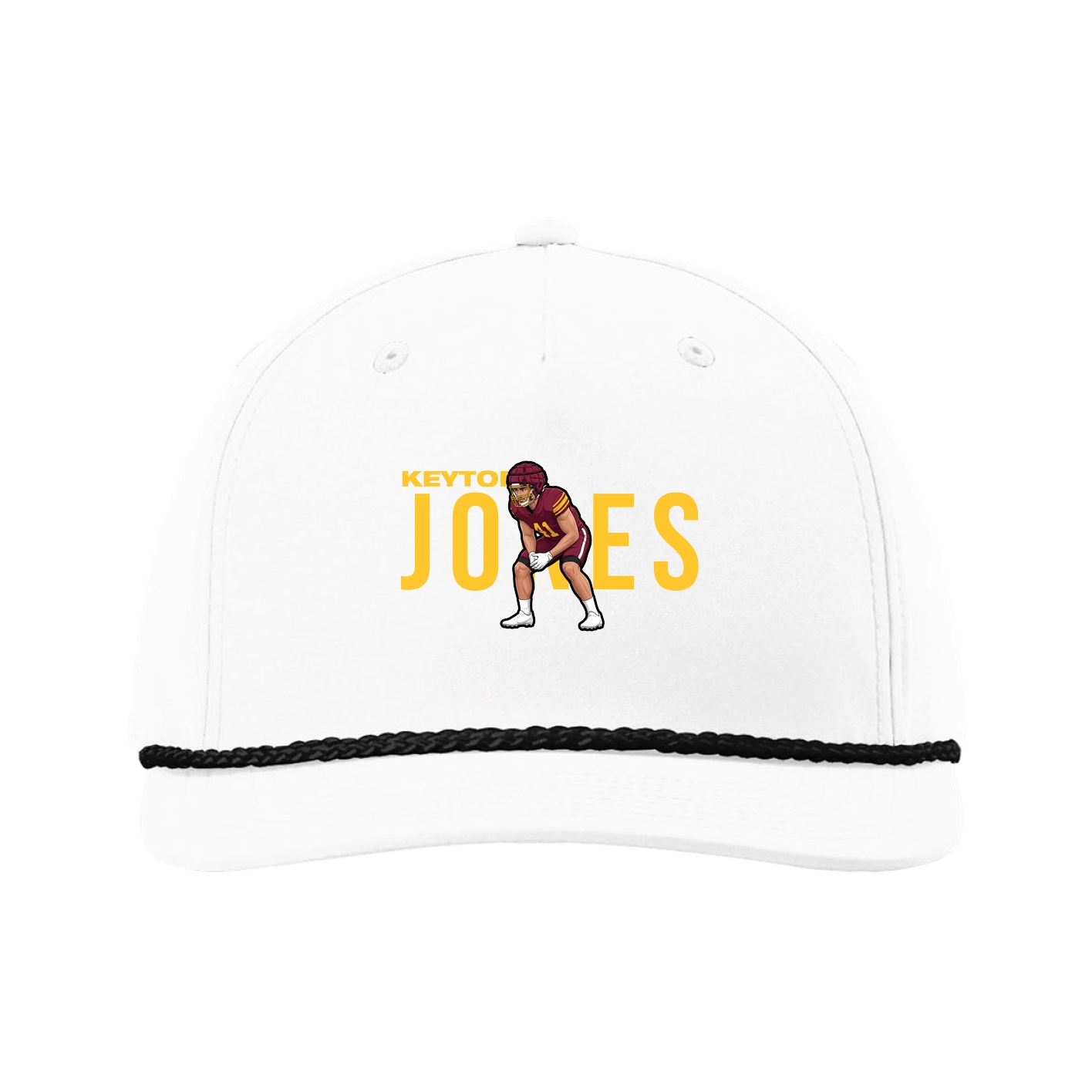 Five-Panel Classic Rope Cap — Player Name in White