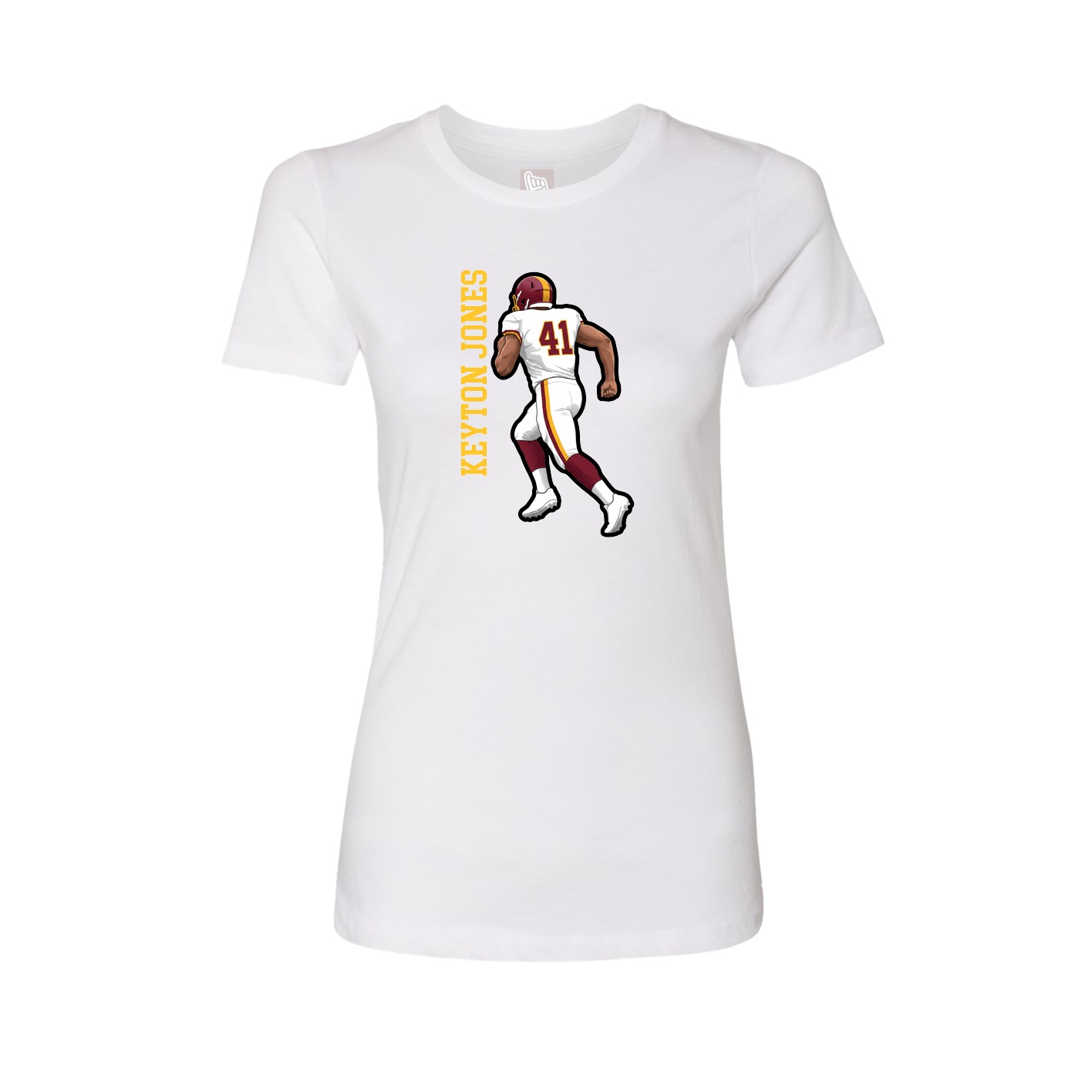 Fitted Women's Tee — Name Vertical in White
