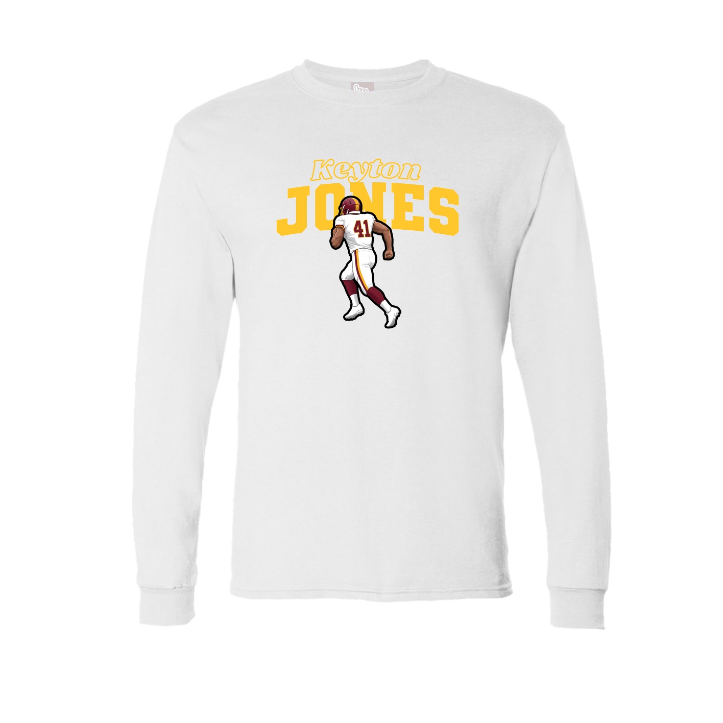 Long Sleeve Tee — Name Arch in White