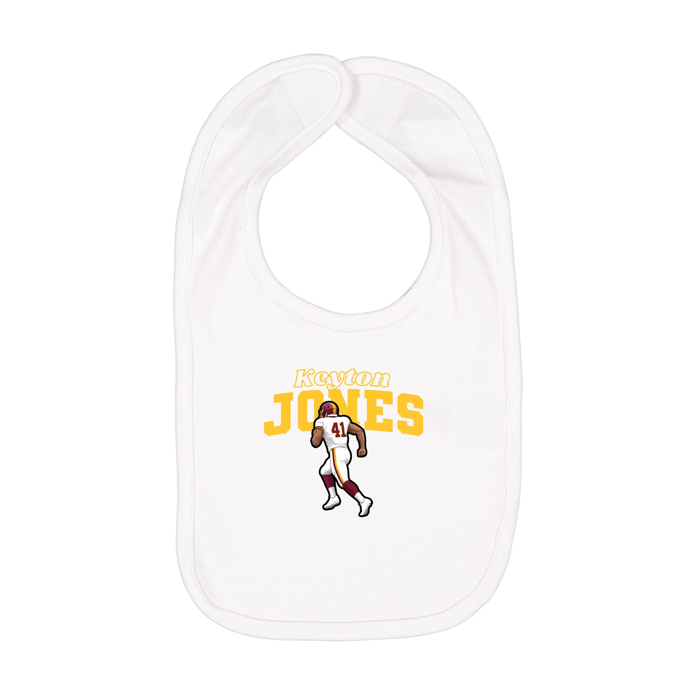 Infant Bib — Name Arch in White
