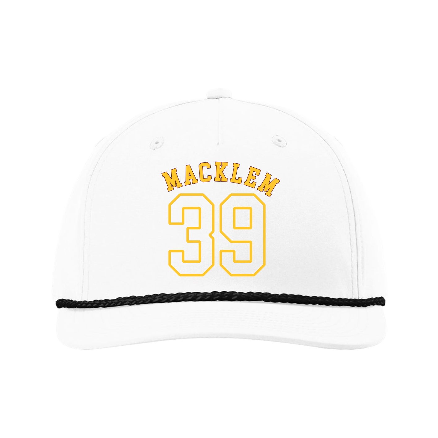 Five-Panel Classic Rope Cap — Shirsey Arch in White