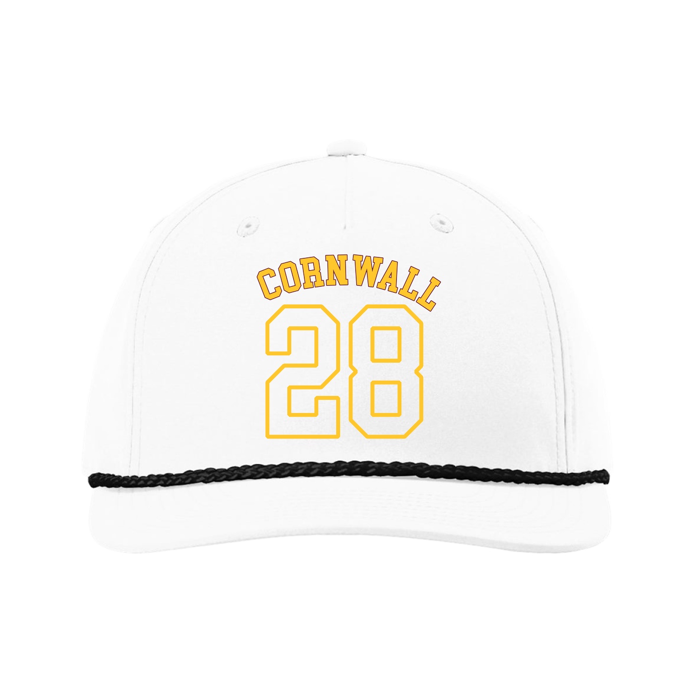 Five-Panel Classic Rope Cap — Shirsey Arch in White