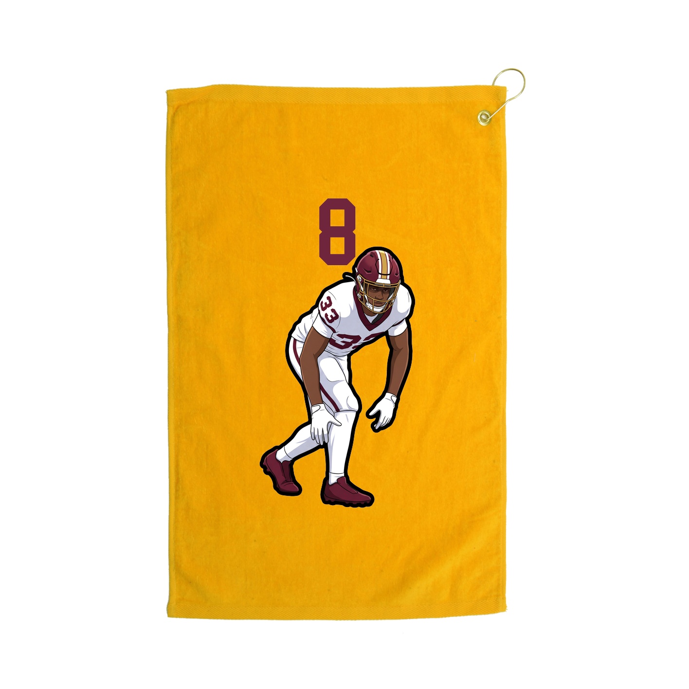 Golf Towel — Number Top in Gold