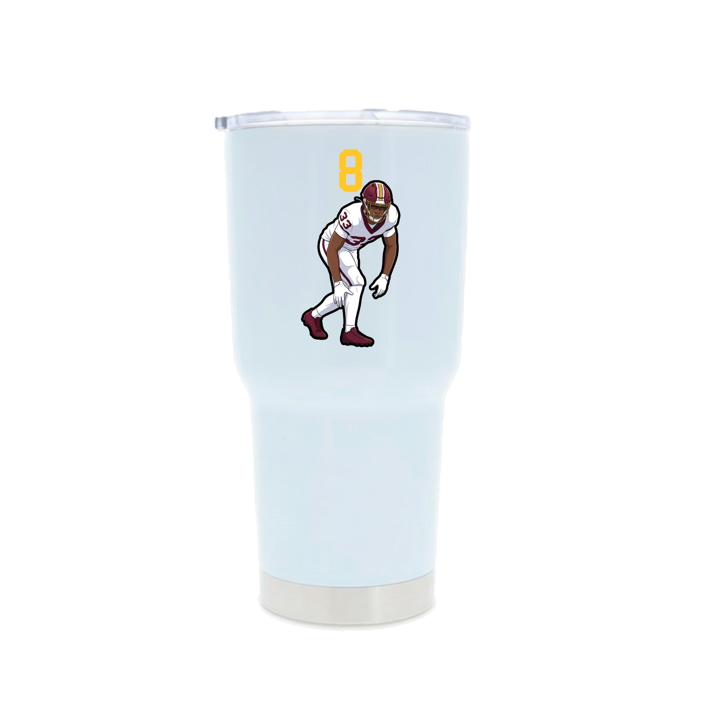 30oz Stainless Steel Tumbler — Number Top in White