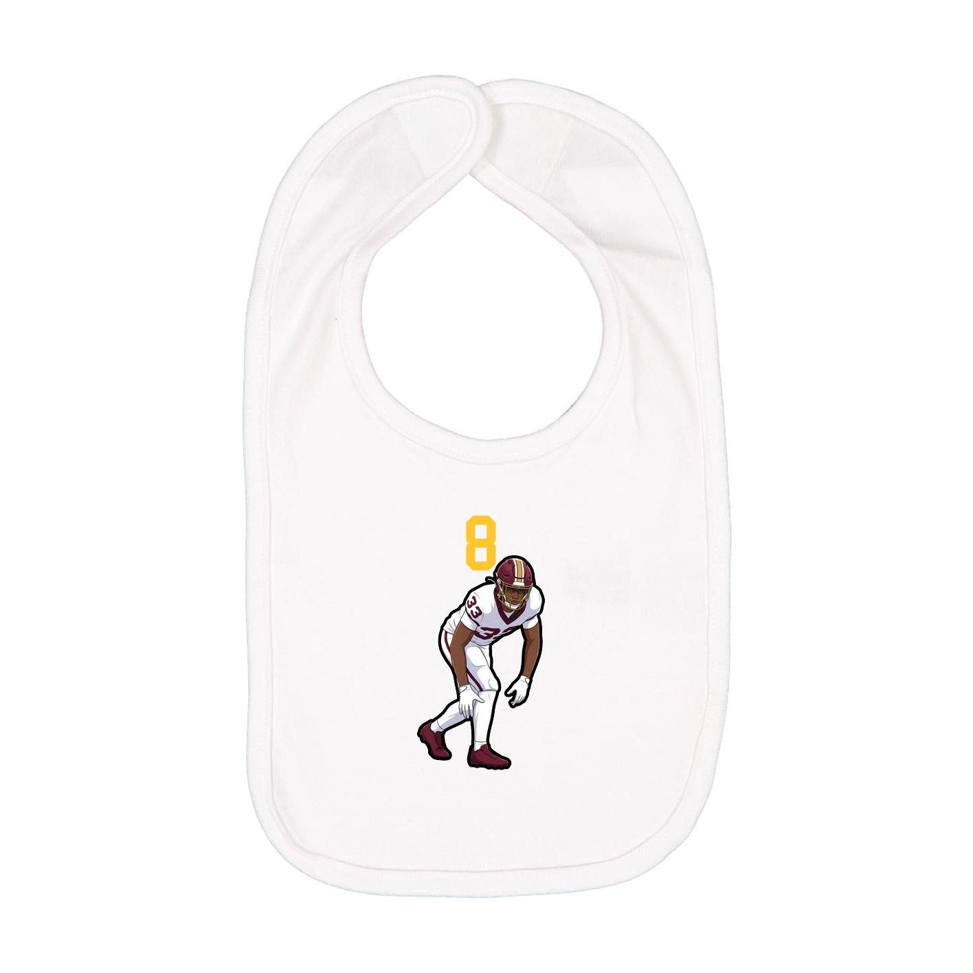 Infant Bib — Number Top in White