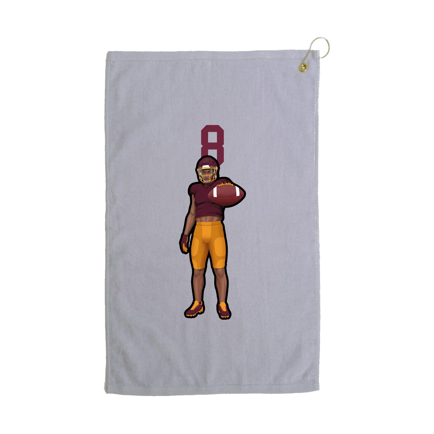 Golf Towel — Number Top in Grey