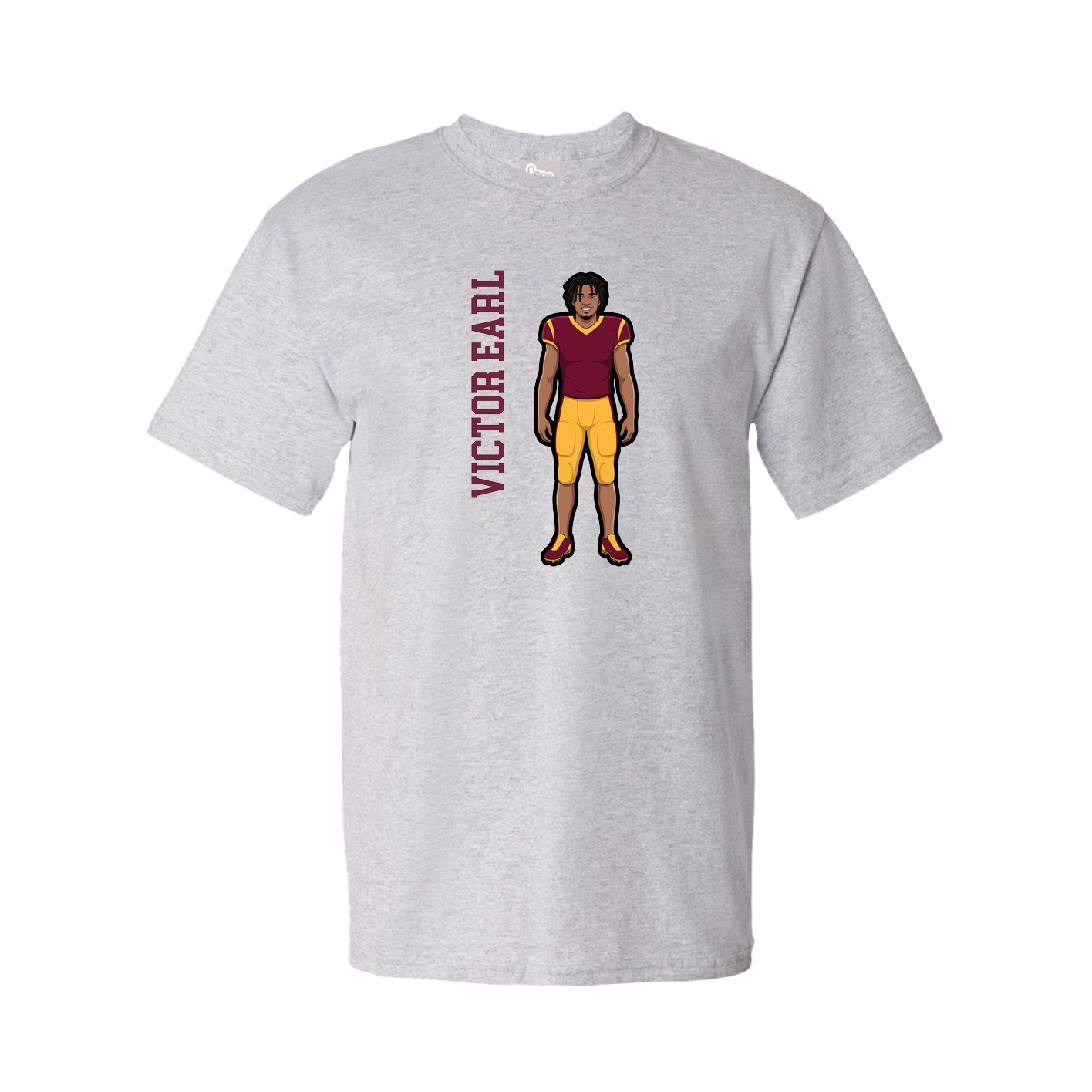 Tee — Name Vertical in Grey
