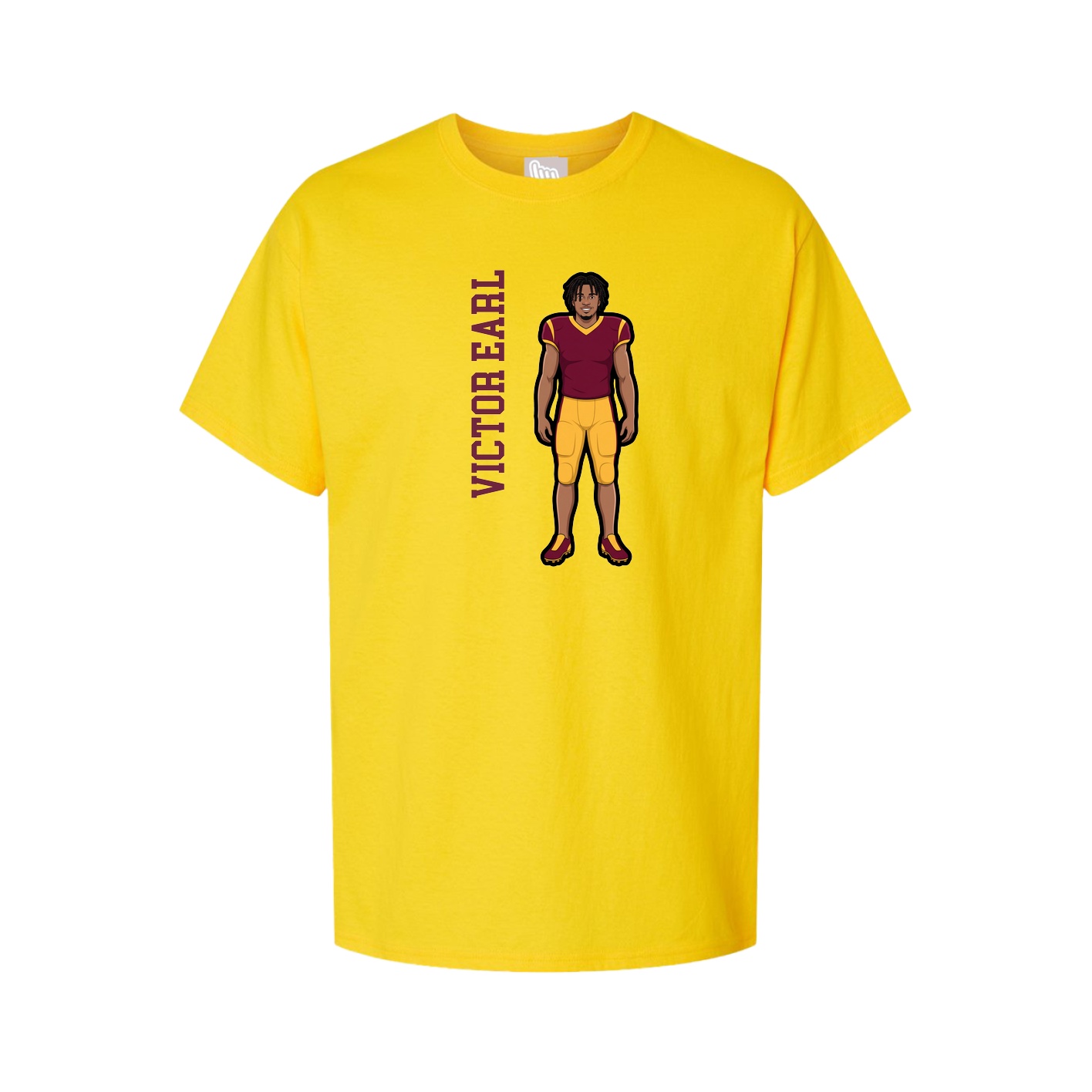 Youth Tee — Name Vertical in Gold