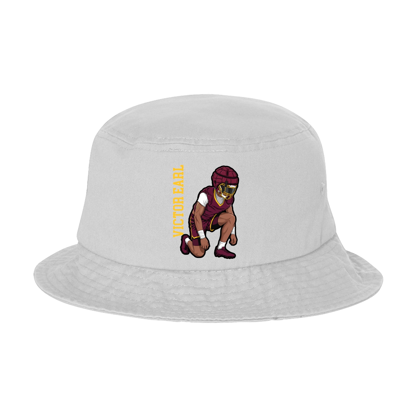 Bucket Cap — Name Vertical in White