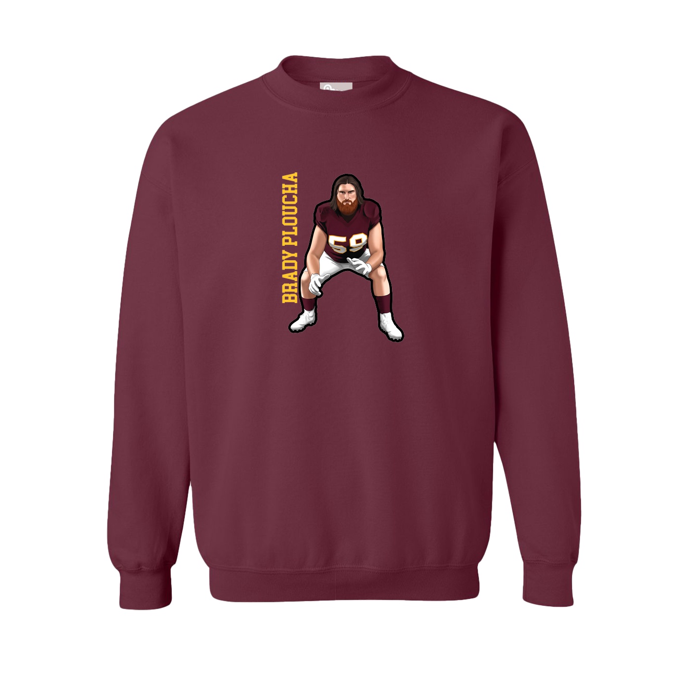 Fleece Crew — Name Vertical in Maroon