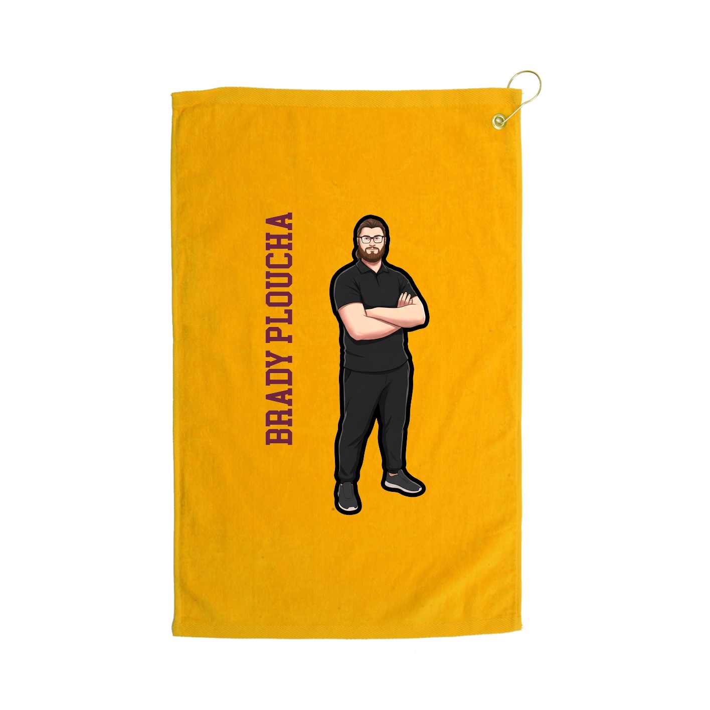 Golf Towel — Name Vertical in Gold