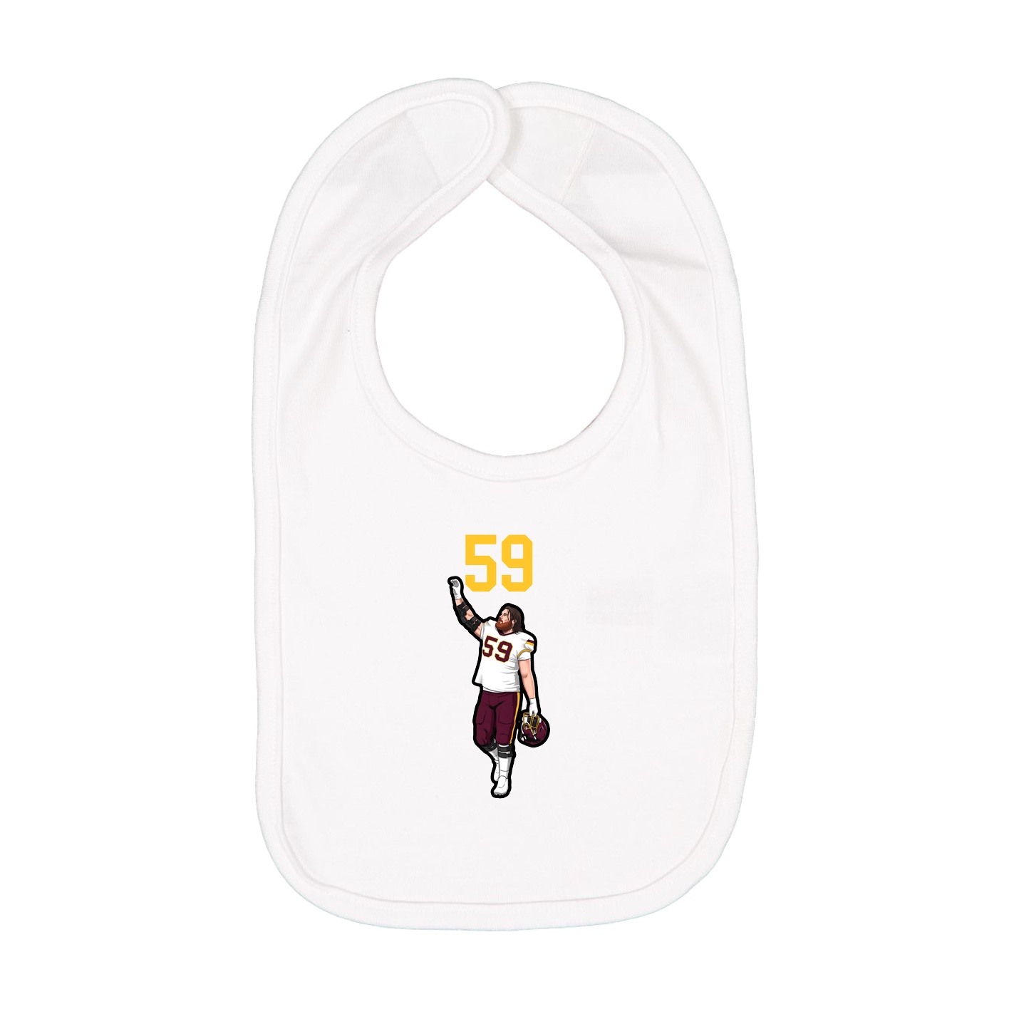 Infant Bib — Number Top in White