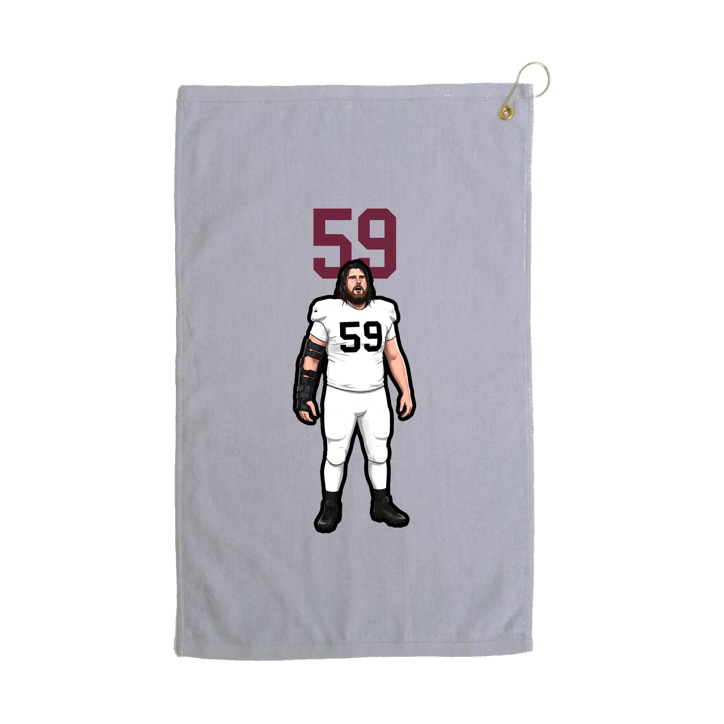Golf Towel — Number Top in Grey