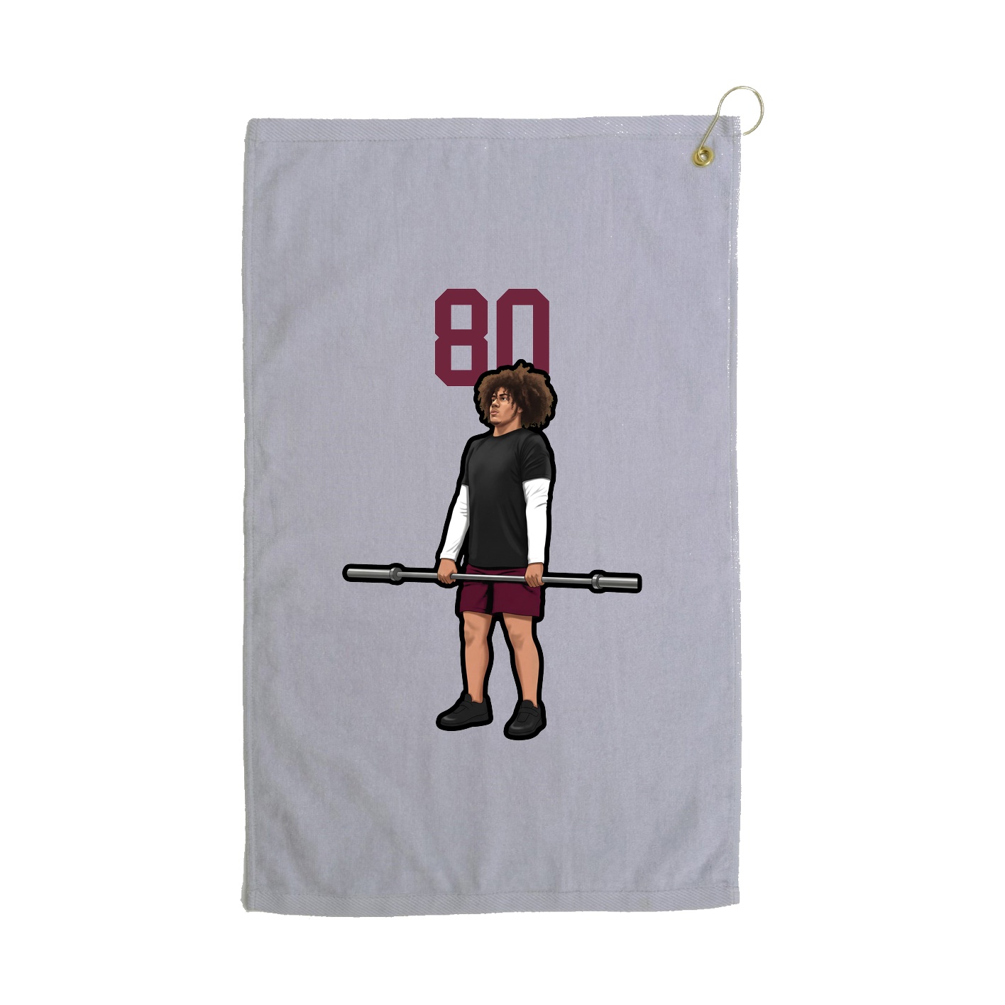 Golf Towel — Number Top in Grey