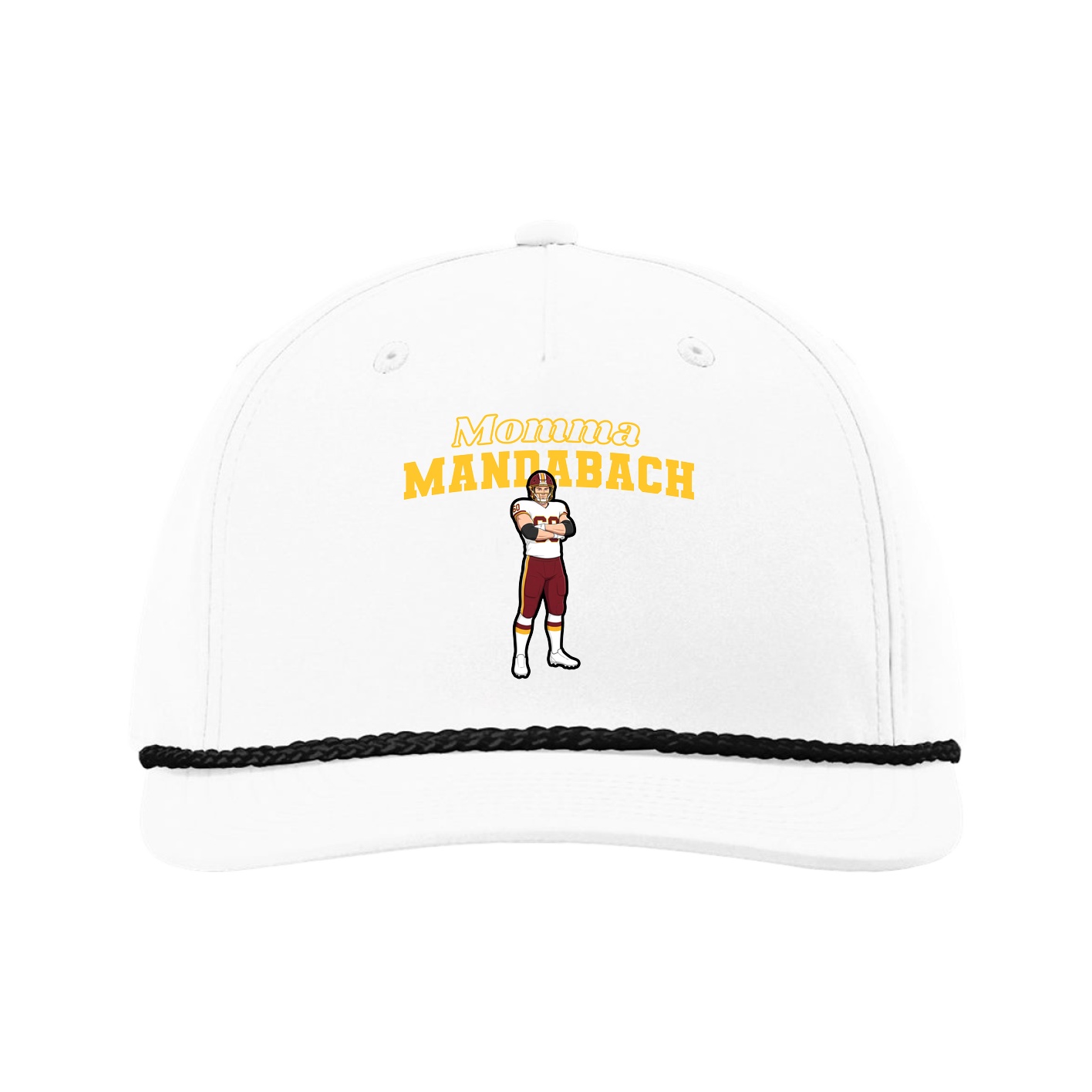 Five-Panel Classic Rope Cap — Mothers Day Block in White