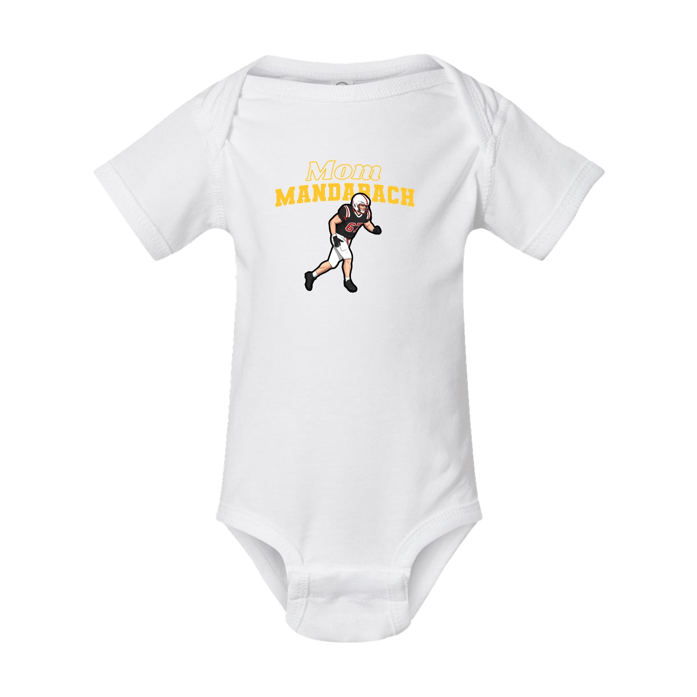 Baby Onesie — Mothers Day Block in White