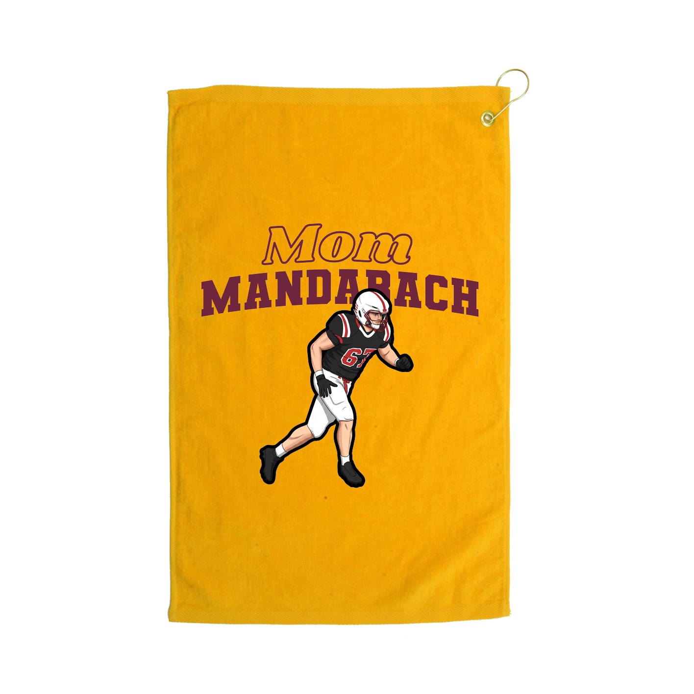 Golf Towel — Mothers Day Block in Gold