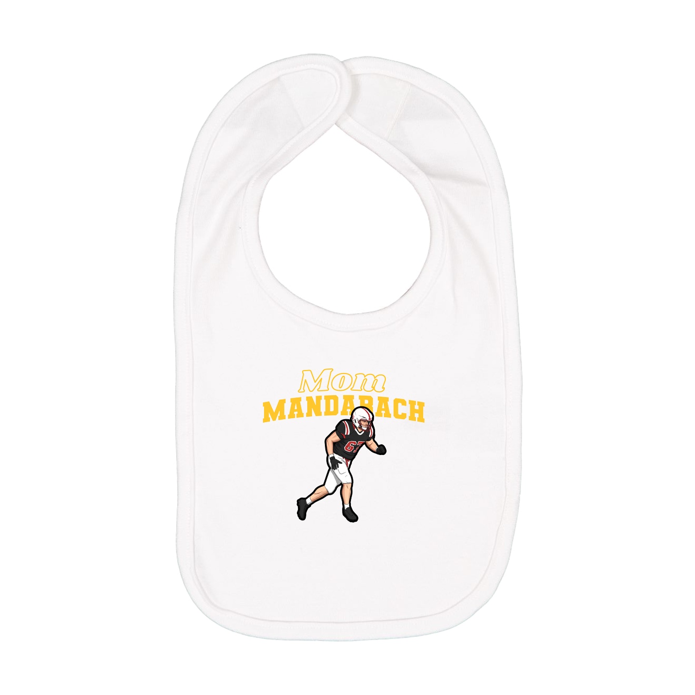 Infant Bib — Mothers Day Block in White