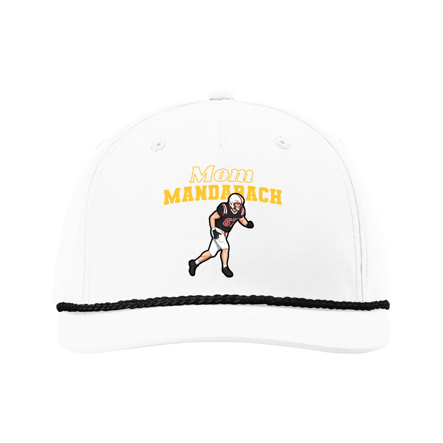 Five-Panel Classic Rope Cap — Mothers Day Block in White