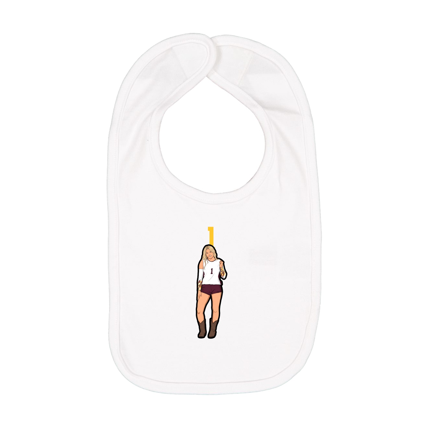 Infant Bib — Number Top in White