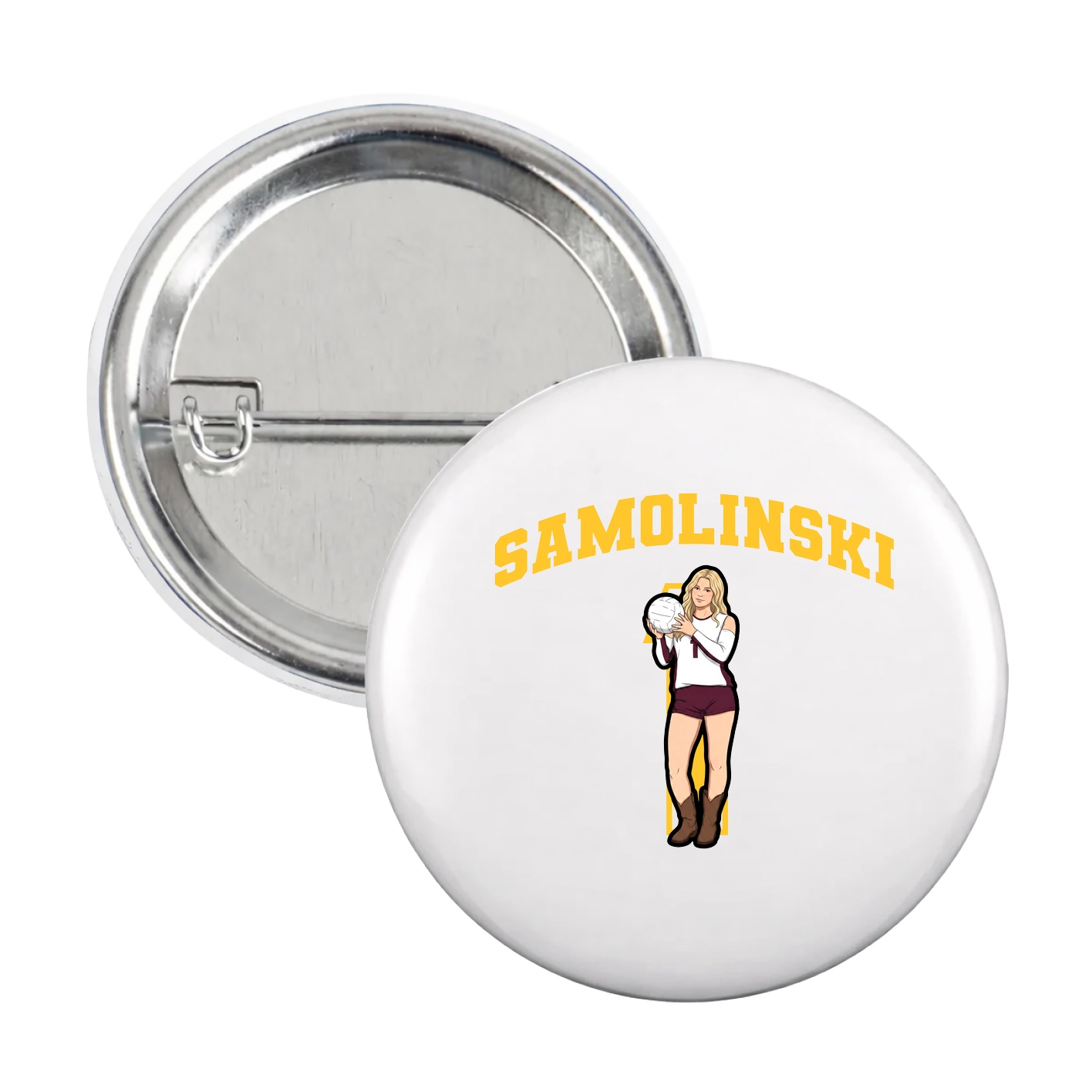 Game Day Button — Number in White