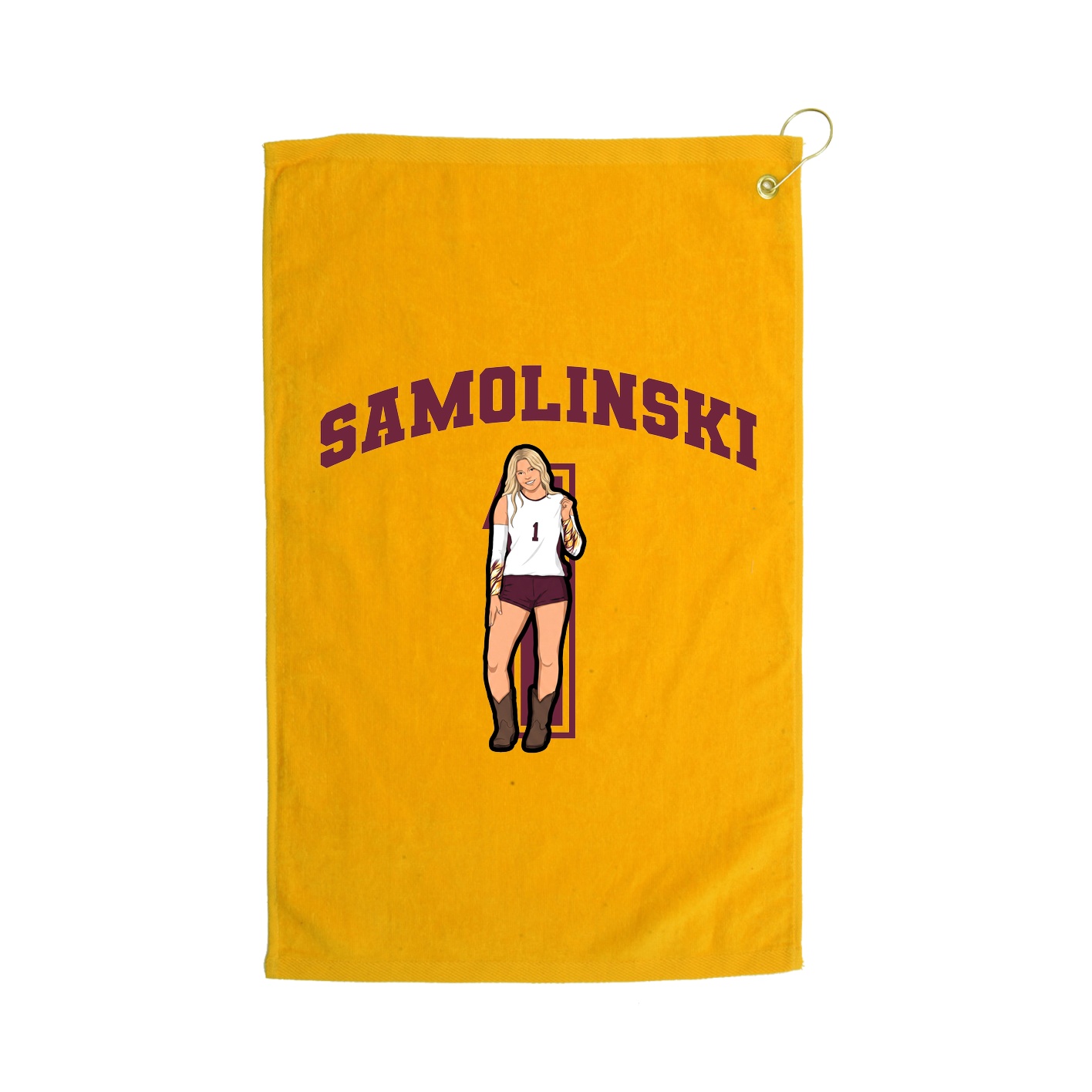Golf Towel — Number in Gold