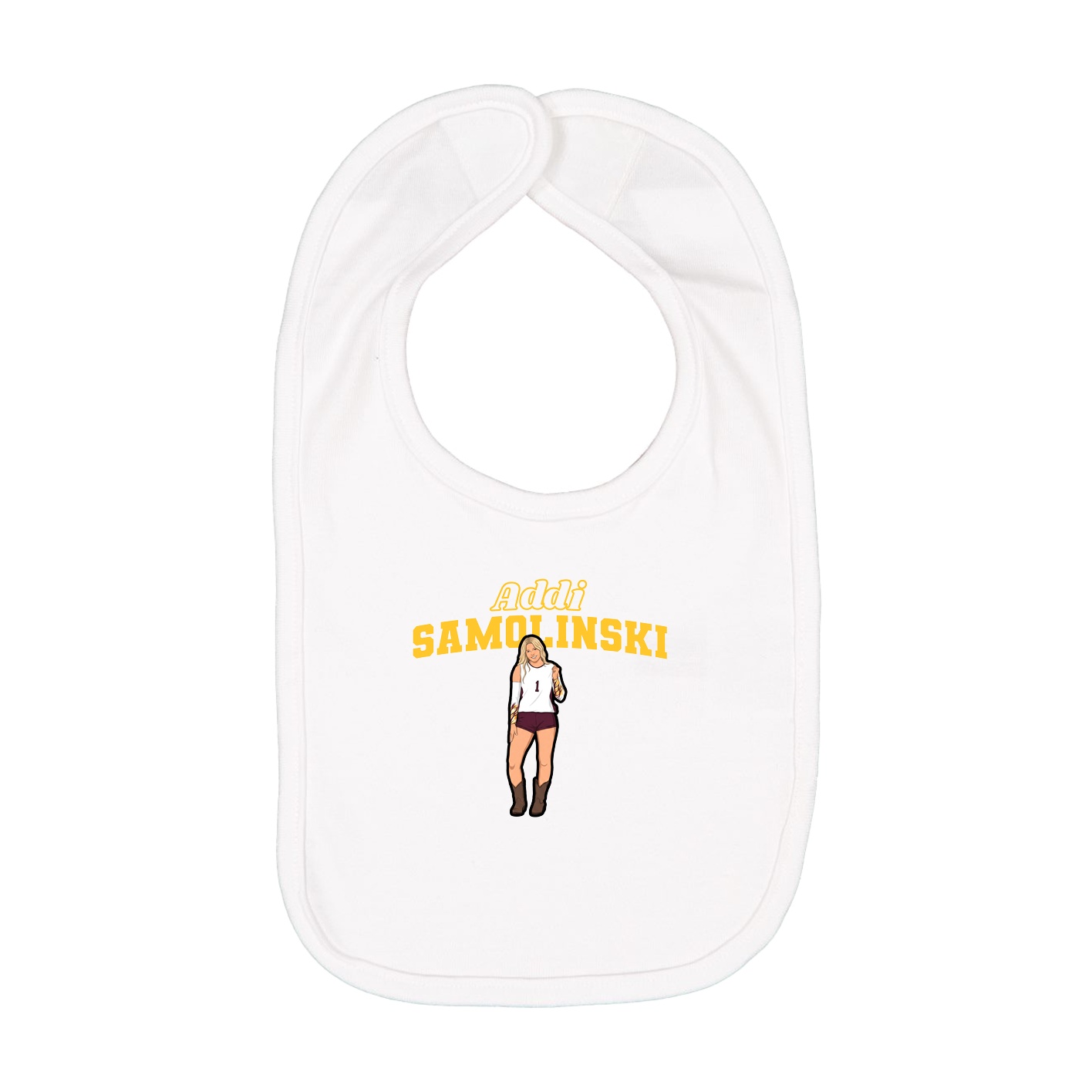 Infant Bib — Name Arch in White