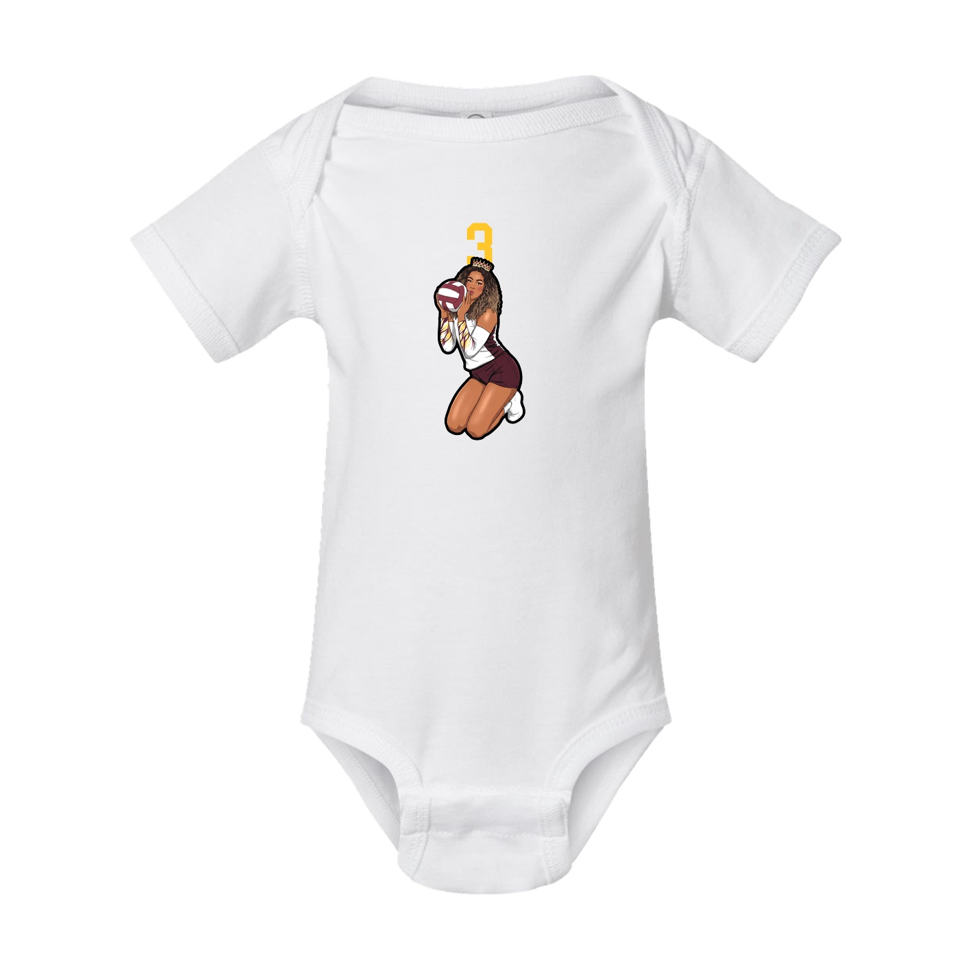 Baby Onesie — Number Top in White