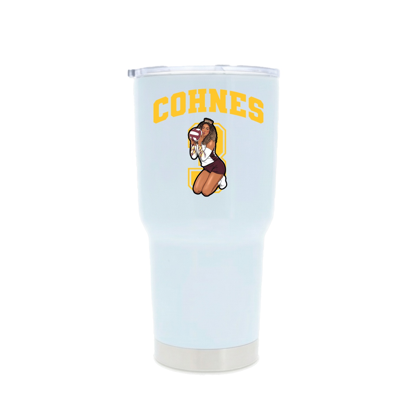 30oz Stainless Steel Tumbler — Number in White