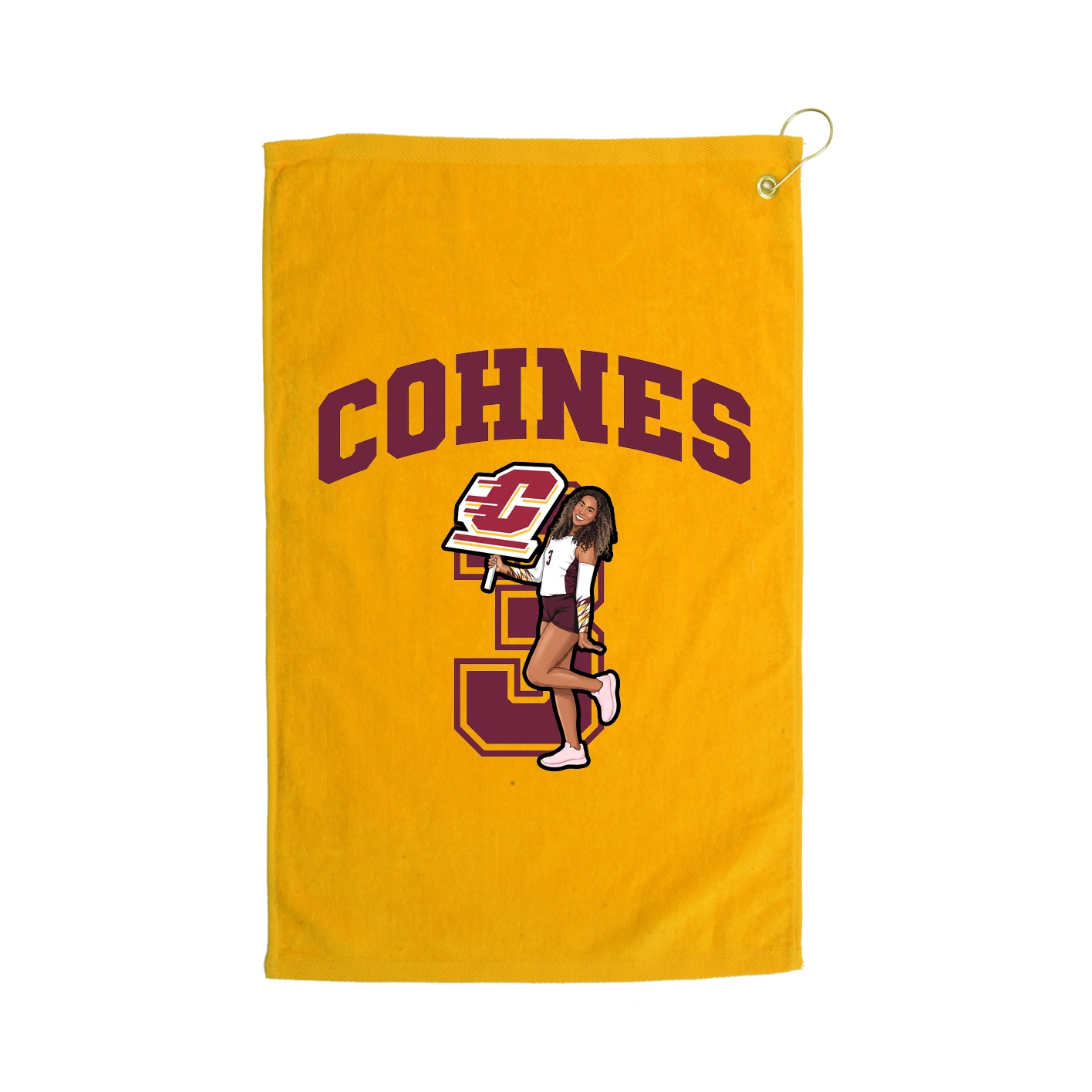 Golf Towel — Number in Gold