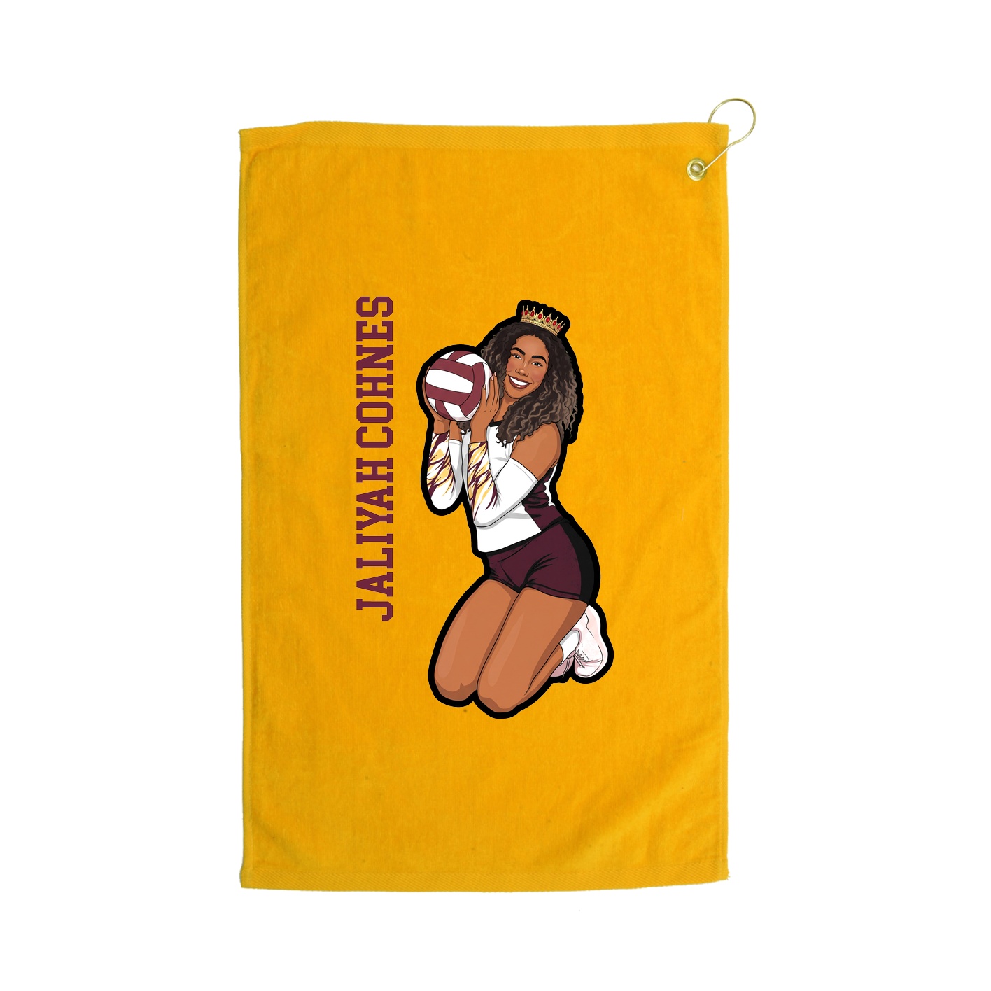 Golf Towel — Name Vertical in Gold