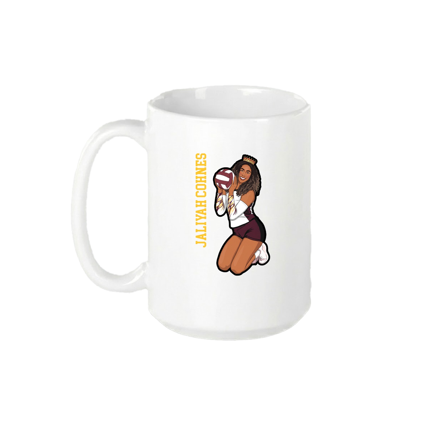 15oz Coffee Mug — Name Vertical in White