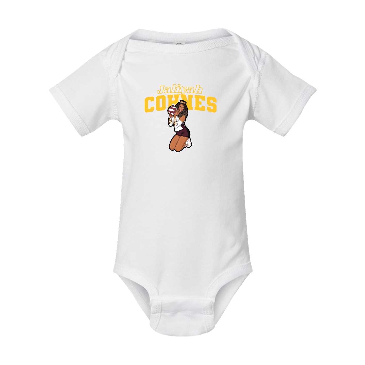 Baby Onesie — Name Arch in White