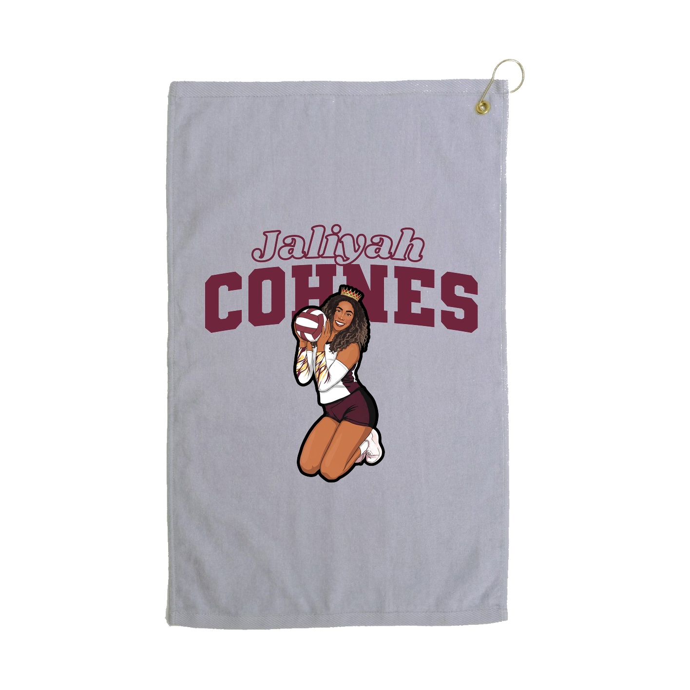 Golf Towel — Name Arch in Grey