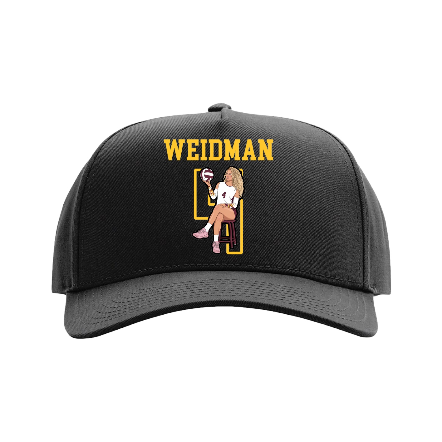 Full Fabric Five-Panel Champ Cap — Shirsey in Black