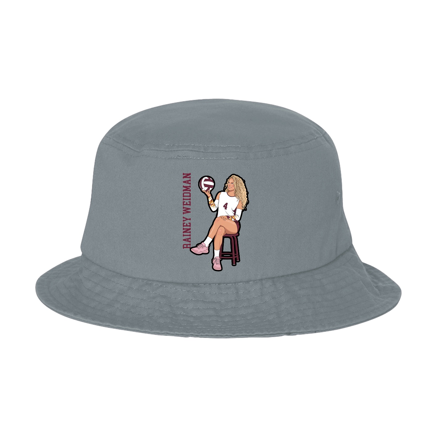 Bucket Cap — Name Vertical in Grey