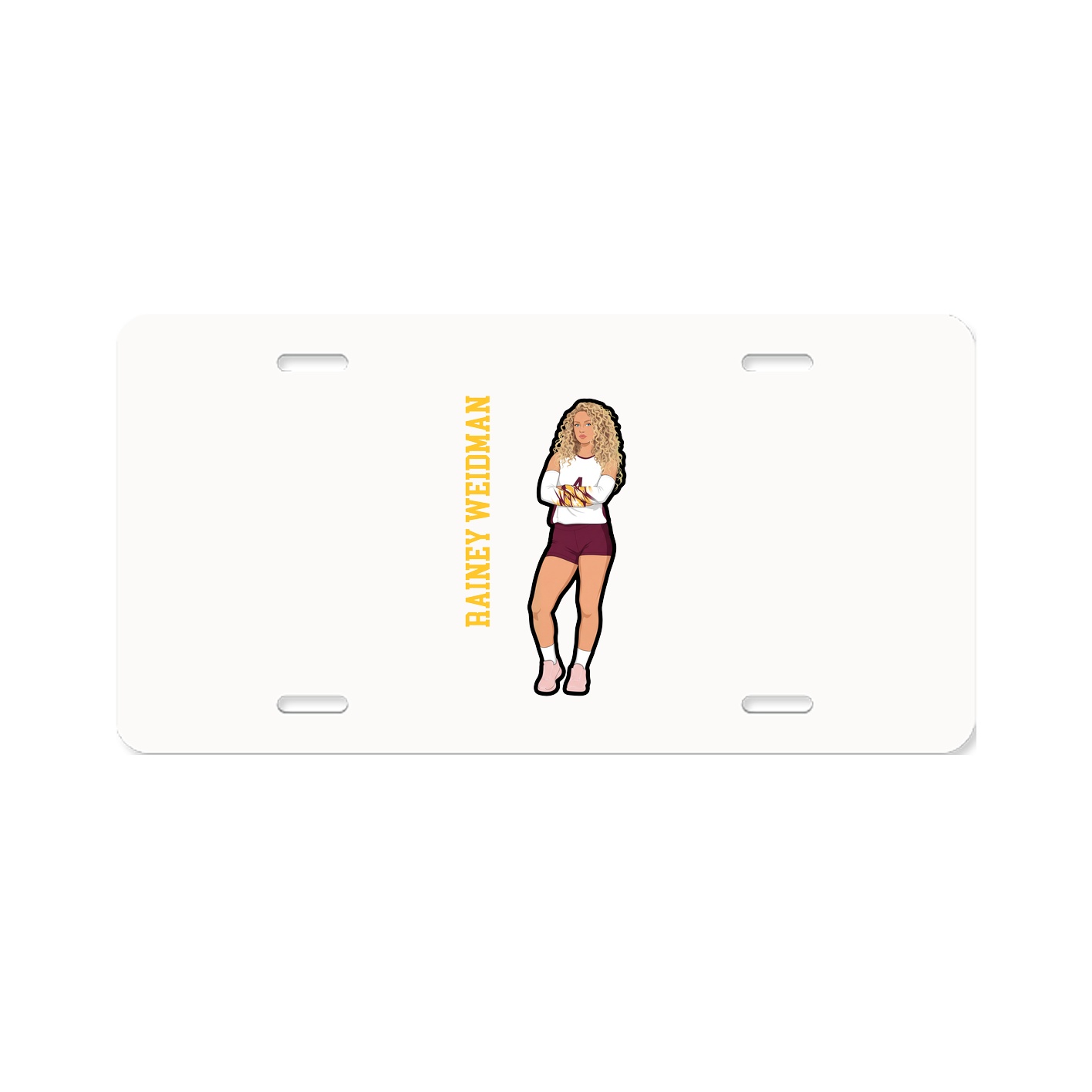 License Plate — Name Vertical in Classic