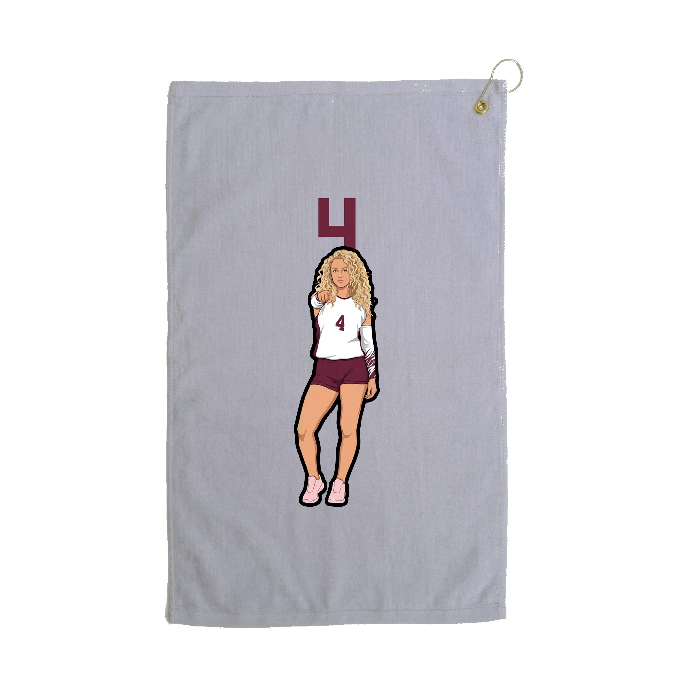 Golf Towel — Number Top in Grey
